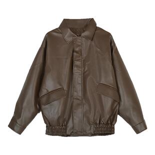 美拉德皮衣外套女酷飒风2025春秋新款爆款棕色美式港式高级感机车