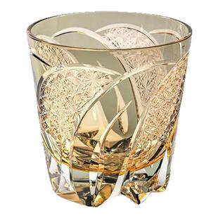 AURA'S收藏款江户切子月虹洛克杯玻璃杯K9水晶杯威士忌酒杯礼盒装