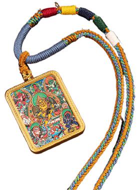 五台山半手绘黄财神唐卡男女同款