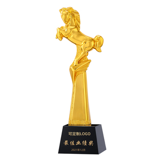 【当天发货】马年奖杯定制定做伯乐马术赛马比赛冠军优秀员工颁奖