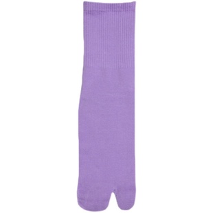 SS2L春夏糖果色系马吉风格纯色马蹄分脚趾棉质休闲短筒袜子男女