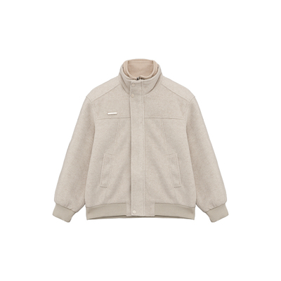 秋冬季假两件毛呢夹棉夹克男