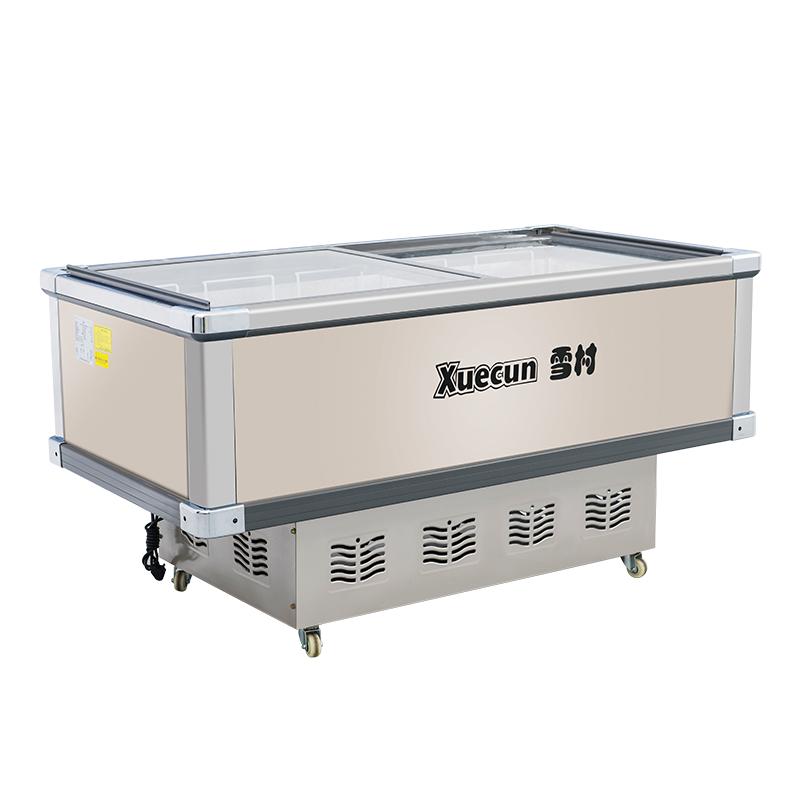 雪村冰柜商用大容量冷柜卧式岛柜保鲜冷冻两用冰箱点菜冷藏展示柜