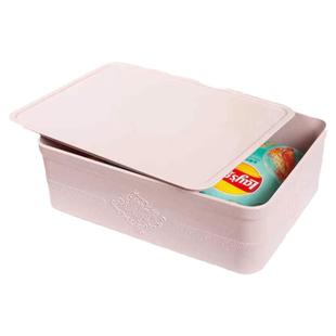 桌面收纳盒带盖家用办公整理盒子分格浴室无盖塑料长方形杂物盒筐