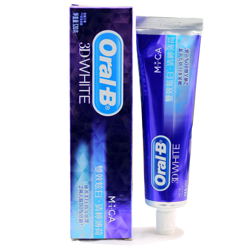 oralB欧乐B双效炫白青柠薄荷牙膏