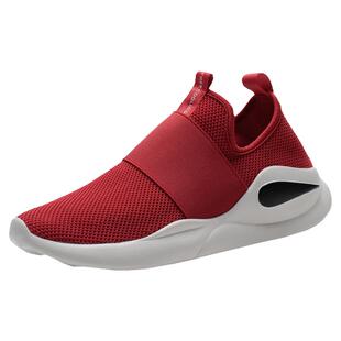一脚蹬男鞋春季网面免系无鞋带运动鞋轻便舒适夏季透气懒人休闲鞋