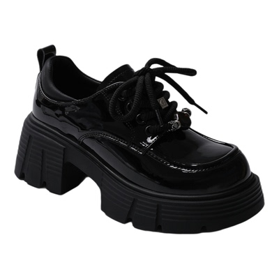 7cm加绒增高厚底乐福鞋女2025秋冬季新款真皮小皮鞋女高跟单鞋女