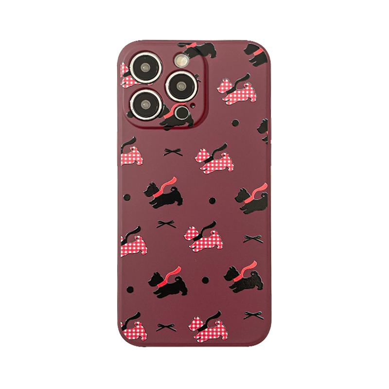 benefit卡通可爱格子小狗18pro17适用于iphone16promax苹果15PRO手机壳13新款14套12创意11全包xsmax硅胶防摔