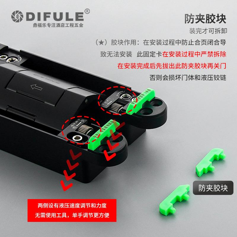 液压缓冲隐形门合页三维可调自动十字铰链木门合页闭门器静音暗门