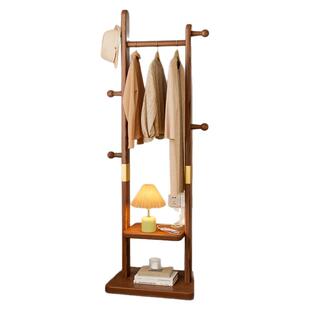 安居客床边床尾晚上放衣神器实木落地挂衣架卧室家用入户门衣帽架