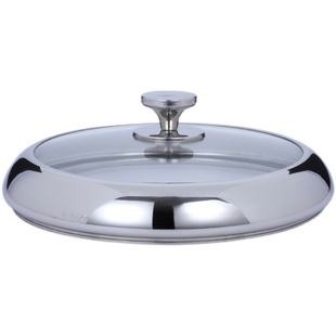 加高锅盖铁锅炒锅盖子圆形家用32cm34CM炒锅盖不锈钢玻璃钢化通用