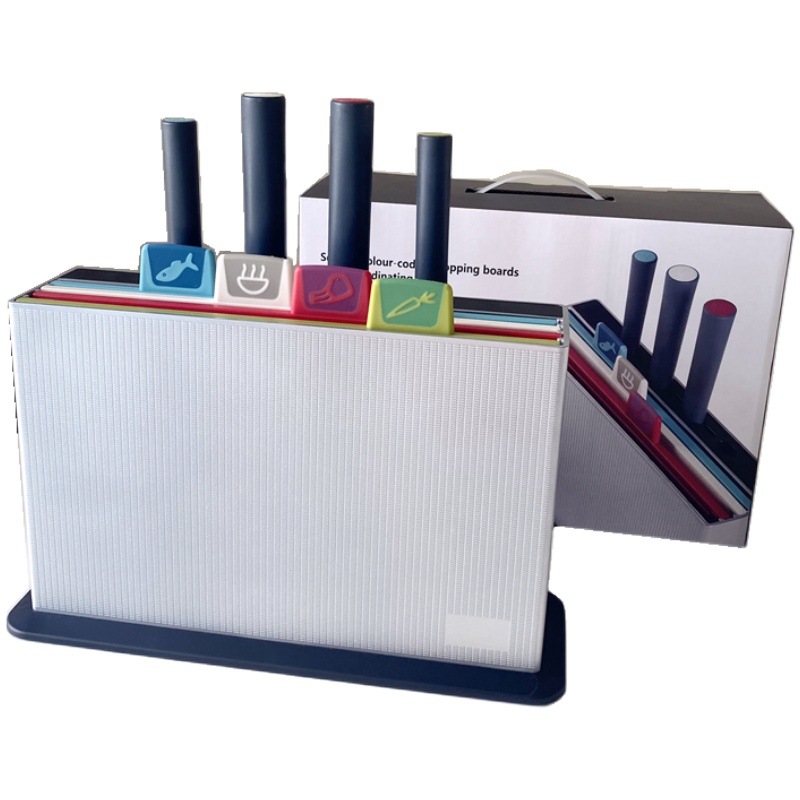 出口单 分类切菜板 宝宝辅食砧案板水果砧板套装抗菌防霉收纳一体