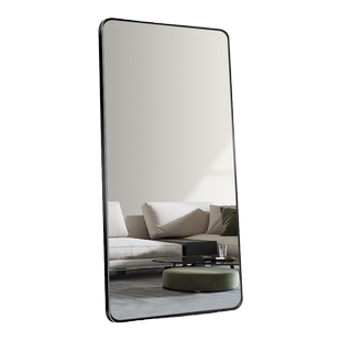 现代轻奢全身仪容长镜子可挂式可移动化妆落地镜网红服装店穿衣镜