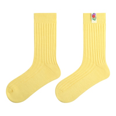 鲜果布衣女款84针织中筒袜