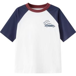 巴拉巴拉儿童短袖t恤男童女童纯棉上衣夏季装新款亲子装一家三口