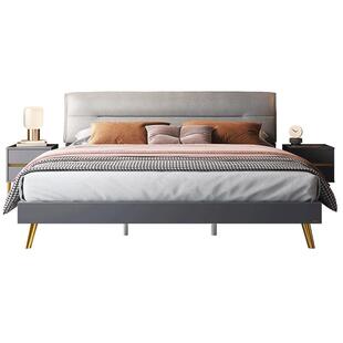 全友家居现代轻奢科技布艺床主卧室家具1米8双人床储物软包大床