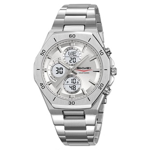 SKMEI时刻美时尚潮流多功能防水商务夜光日历三眼六针电子手表