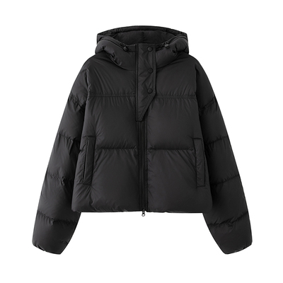 画风时尚白鸭绒短款羽绒服