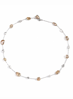 半觉【初云如画】铂金pt900特选keshi炫金银蓝满天星链礼物可开票