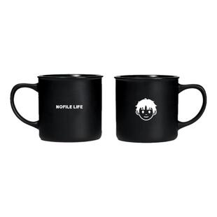 NOFILE LIFE 陶瓷马克杯办公室喝水黑色咖啡杯情侣小众磨砂水杯子