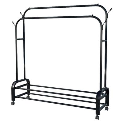 简易衣帽架双杆式晾衣架落地