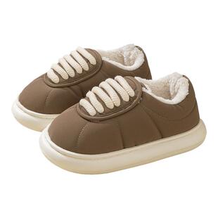 踩屎感棉拖鞋女款冬季2024新款外穿包跟防水羽绒布厚底保暖棉鞋女