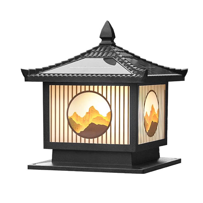 太阳能灯柱头灯别墅庭院灯户外防水大门口院子门柱围墙柱子灯接电