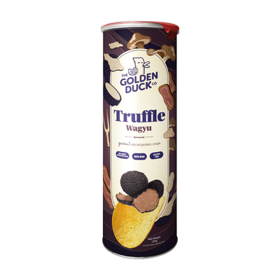 新加坡金鸭GOLDENDUCK黑松露和牛薯片125g罐装进口香脆创意零食