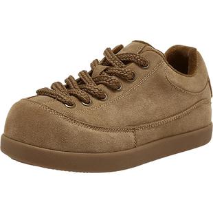 百思图2026春新款厚底勃肯鞋运动休闲加绒保暖女单鞋D3831AM6