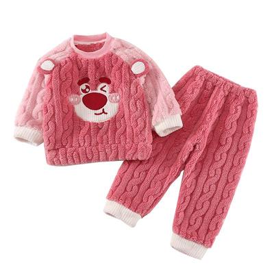 掌击掌珊瑚绒秋冬季卡通睡衣