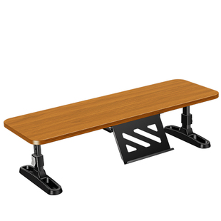 实木升降显示器增高架台式电脑支架桌面办公工位笔记本一体机抬高底座支撑屏幕加高垫高键盘收纳置物托架子