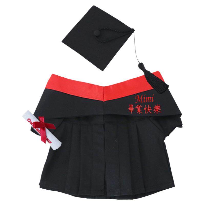 港迪公仔毕业袍学士帽博士帽学士服硕士小熊泰迪熊玩偶娃衣定制