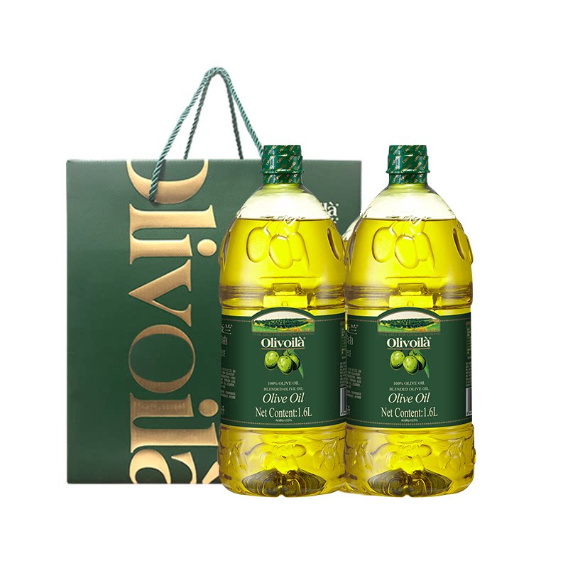 欧丽薇兰橄榄油1.6L*2瓶礼盒原油炒菜热烹健身食用油中秋过节送礼