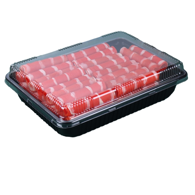透明塑料分体黑底牛羊肉卷包装盒