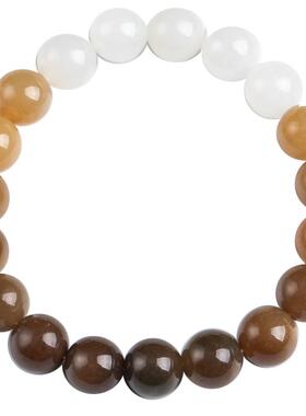 和田玉手串且末糖白玉手链