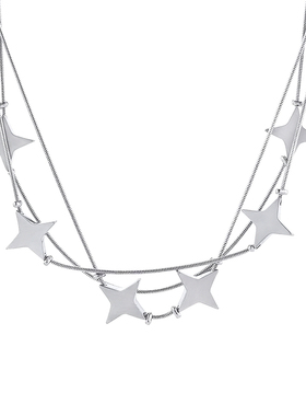 金属感磁吸扣蛇骨链流苏星星手链