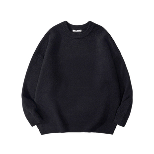 BOYUE帛跃日系简约基础款纯色毛衣落肩休闲打底百搭男女针织衫潮