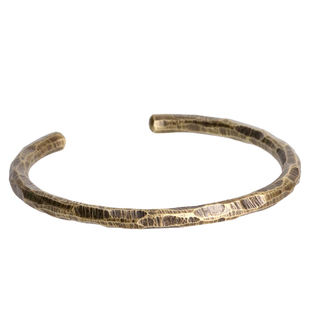 原创设计凹凸纹理黄铜手镯男 简约个性手工金属手环女潮情侣饰品