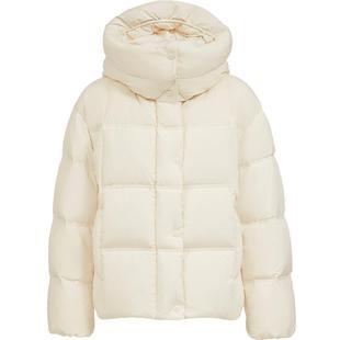 ONLY2025冬季新款抗静电可拆卸帽子立领底摆抽绳90白鸭绒羽绒服女