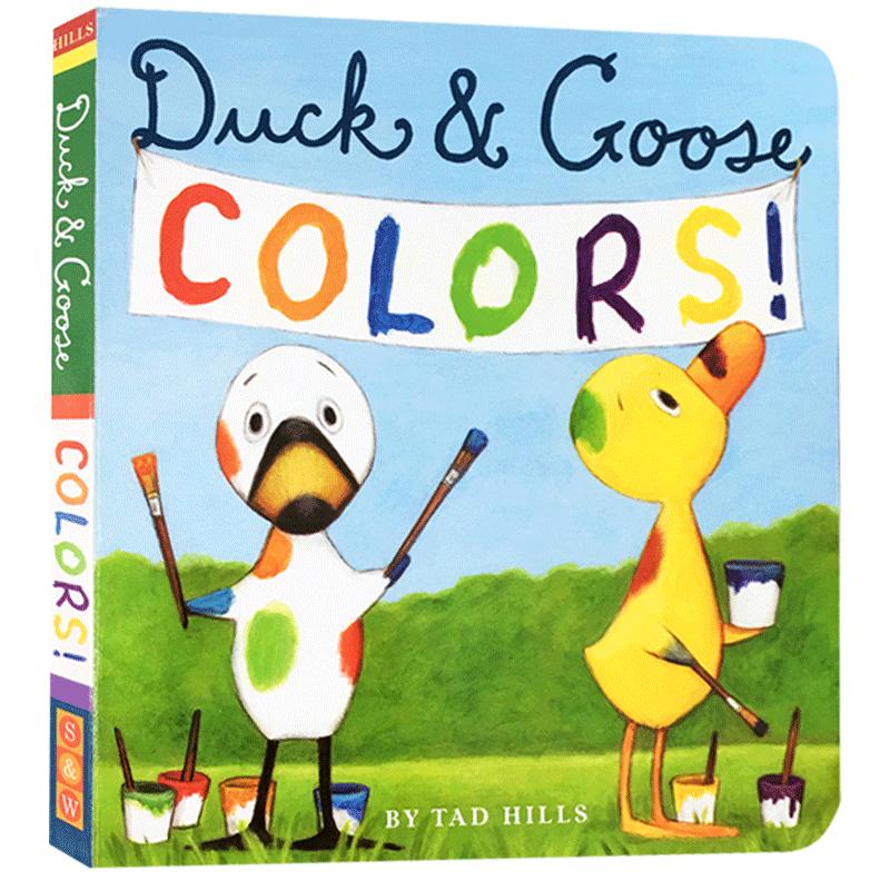 【送音频】英文原版Duck & Goose系列Colors Tad Hills鸭和鹅的颜色幼儿英语启蒙学习认知书宝宝撕不烂纸板书亲子互动教育学习颜色