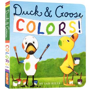 【送音频】英文原版Duck & Goose系列Colors Tad Hills鸭和鹅的颜色幼儿英语启蒙学习认知书宝宝撕不烂纸板书亲子互动教育学习颜色
