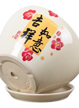 中国风室内外桌面兰花发财树花盆
