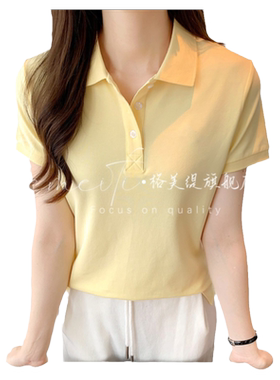 高端定制纯棉polo衫短袖女
