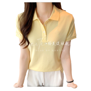 2026夏季纯棉翻领短袖订做工装 团体服定制logo工作服polo衫t恤女