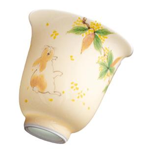 舍己宜物手绘陶瓷家用品茗杯陶瓷主人杯薄胎茶杯功夫茶具复古喝茶