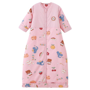 儿童a类全棉睡袋四季通用春秋冬季中大童女童男童宝宝防踢被神器