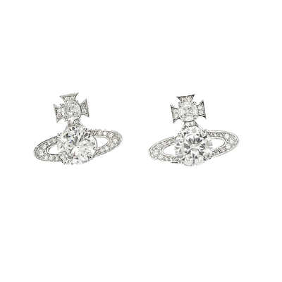 土星星球闪钻耳钉女小众经典时尚