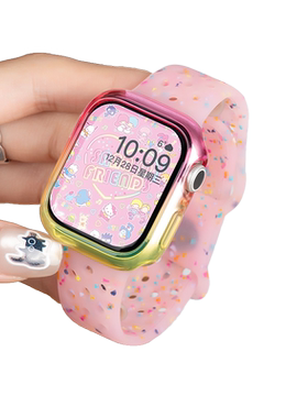 匠戴适用iwatch彩屑果冻硅胶表带