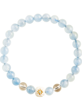 海蓝宝水晶手串女白水晶情绪稳定