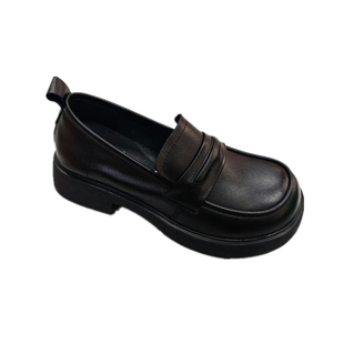 真皮乐福鞋女春季新款JK小皮鞋女款百搭圆头软底通勤单鞋HYX9907